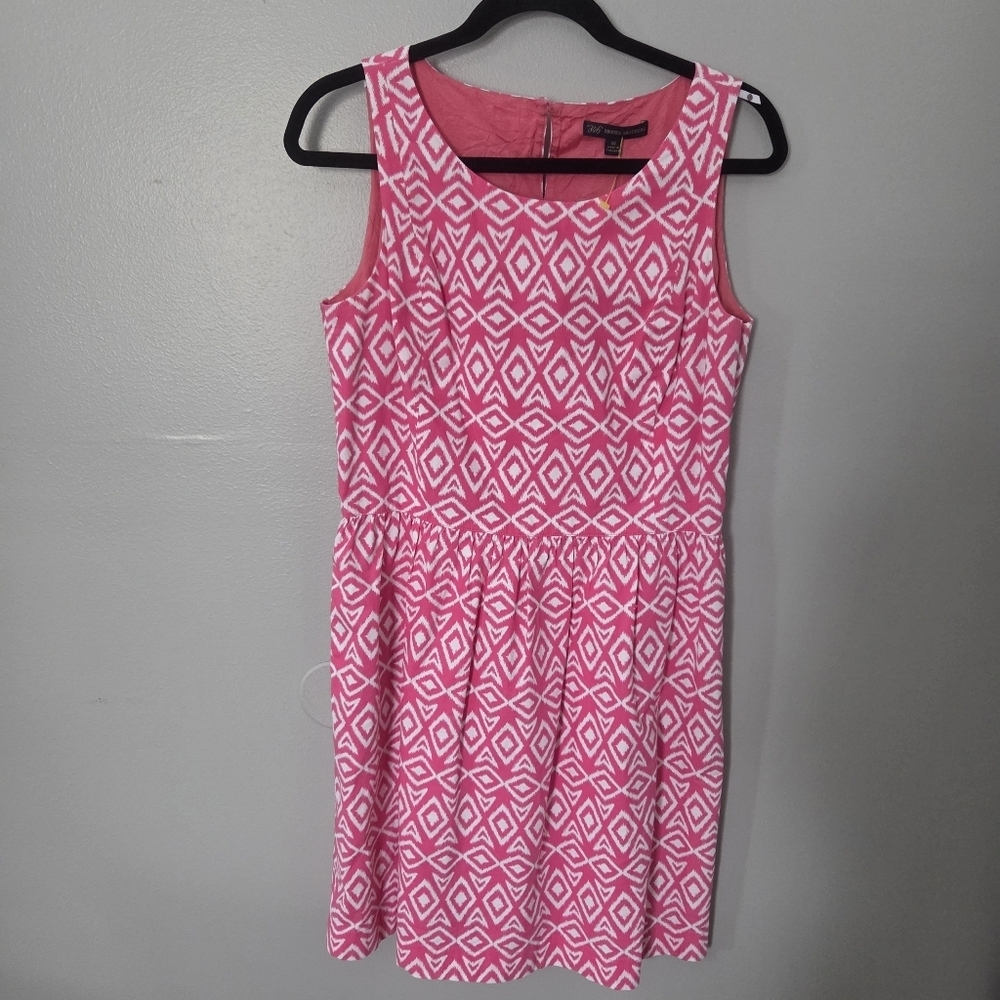 Brooks Brothers 346 Women's Pink Preppy Office Dress. Pockets. Sz 10 - Picture 3 of 9